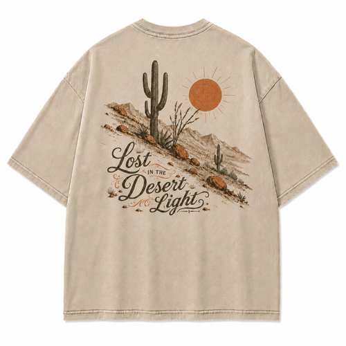 Lost in the Desert Light Cactus Washed Graphic T-Shirt