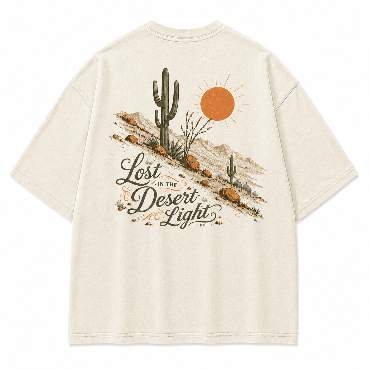 Lost in the Desert Light Cactus Washed Graphic T-Shirt