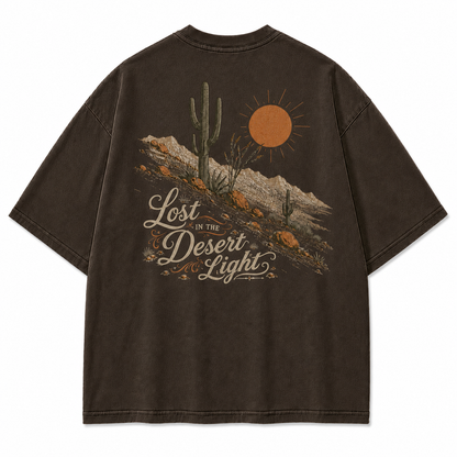 Lost in the Desert Light Cactus Washed Graphic T-Shirt