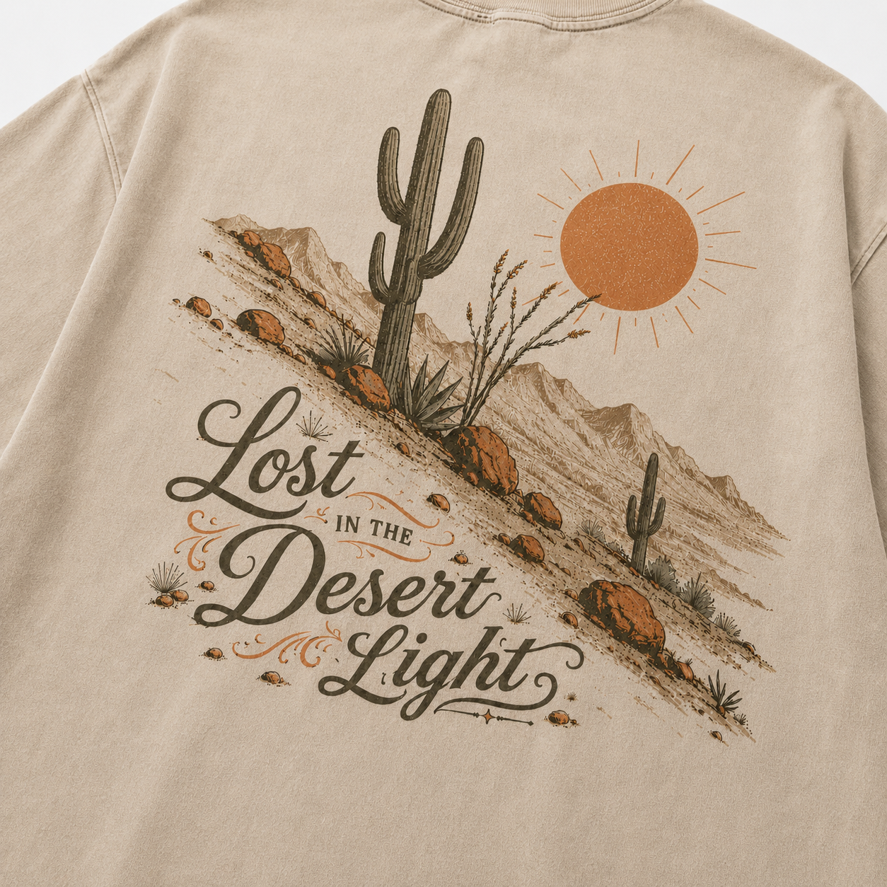 Lost in the Desert Light Cactus Washed Graphic T-Shirt