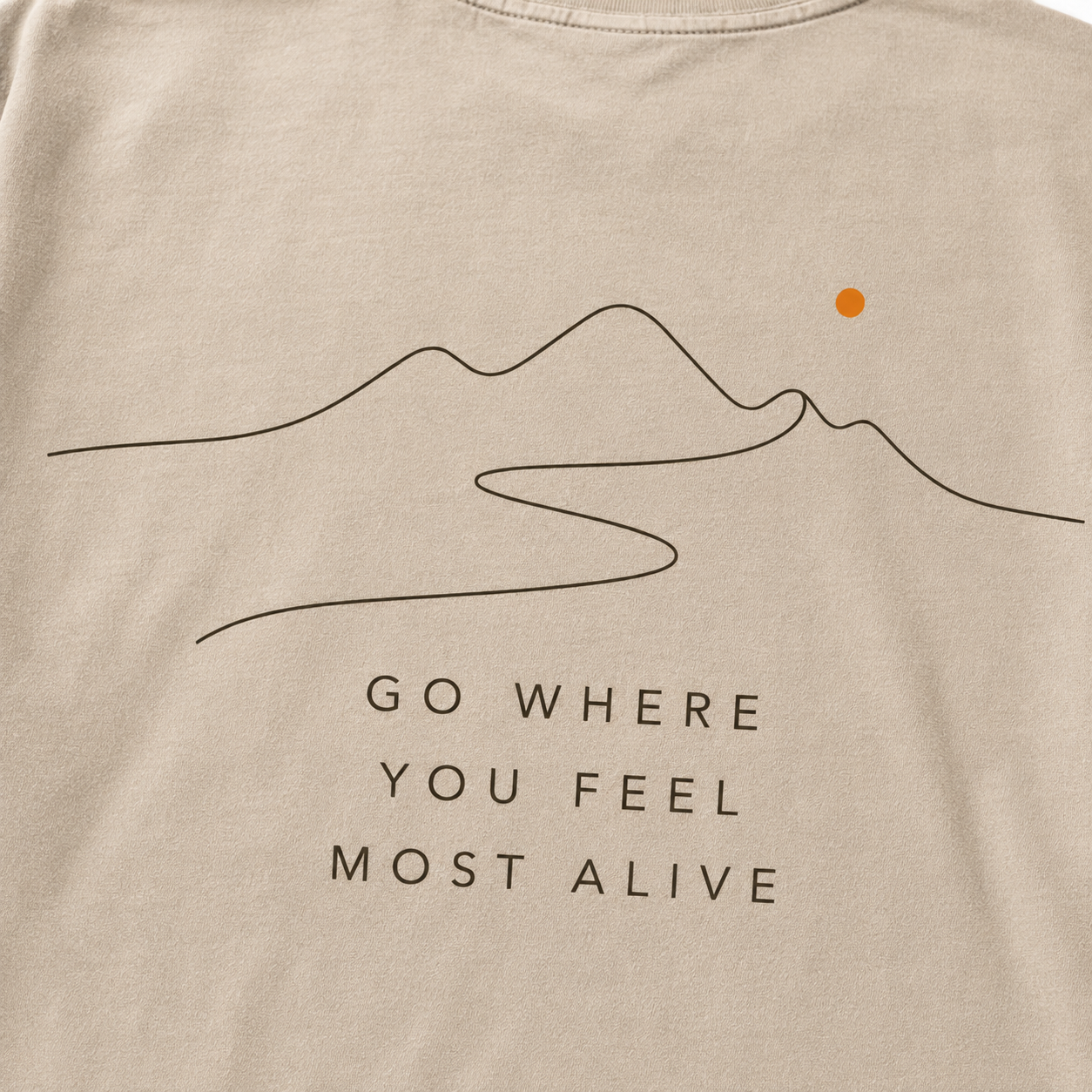 Go Where You Feel Most Alive Minimal Mountain Washed Graphic T-Shirt