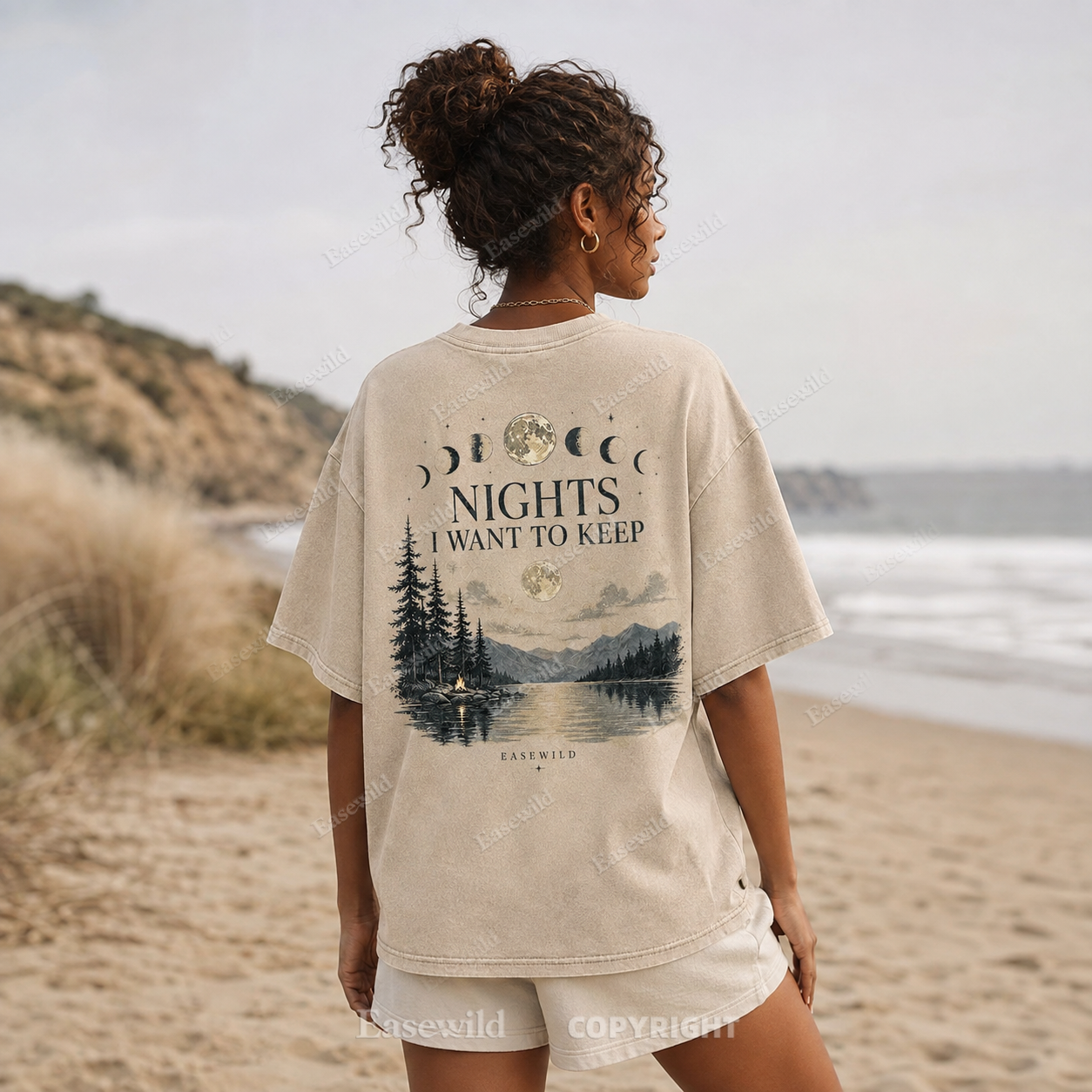 Nights I Want to Keep Washed Back Print Tee