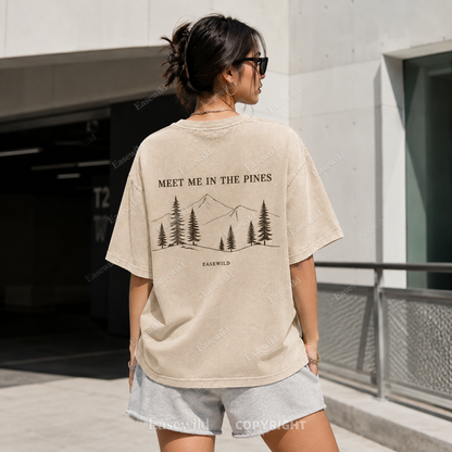 Meet Me in the Pines Washed Back Print Tee