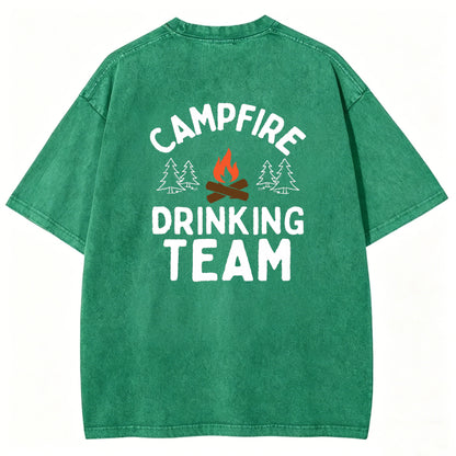 Campfire Drinking Team Washed T-Shirt