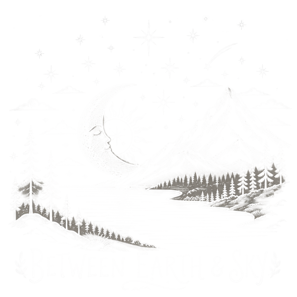 Between Earth & Sky Mountain Vintage Print Tee