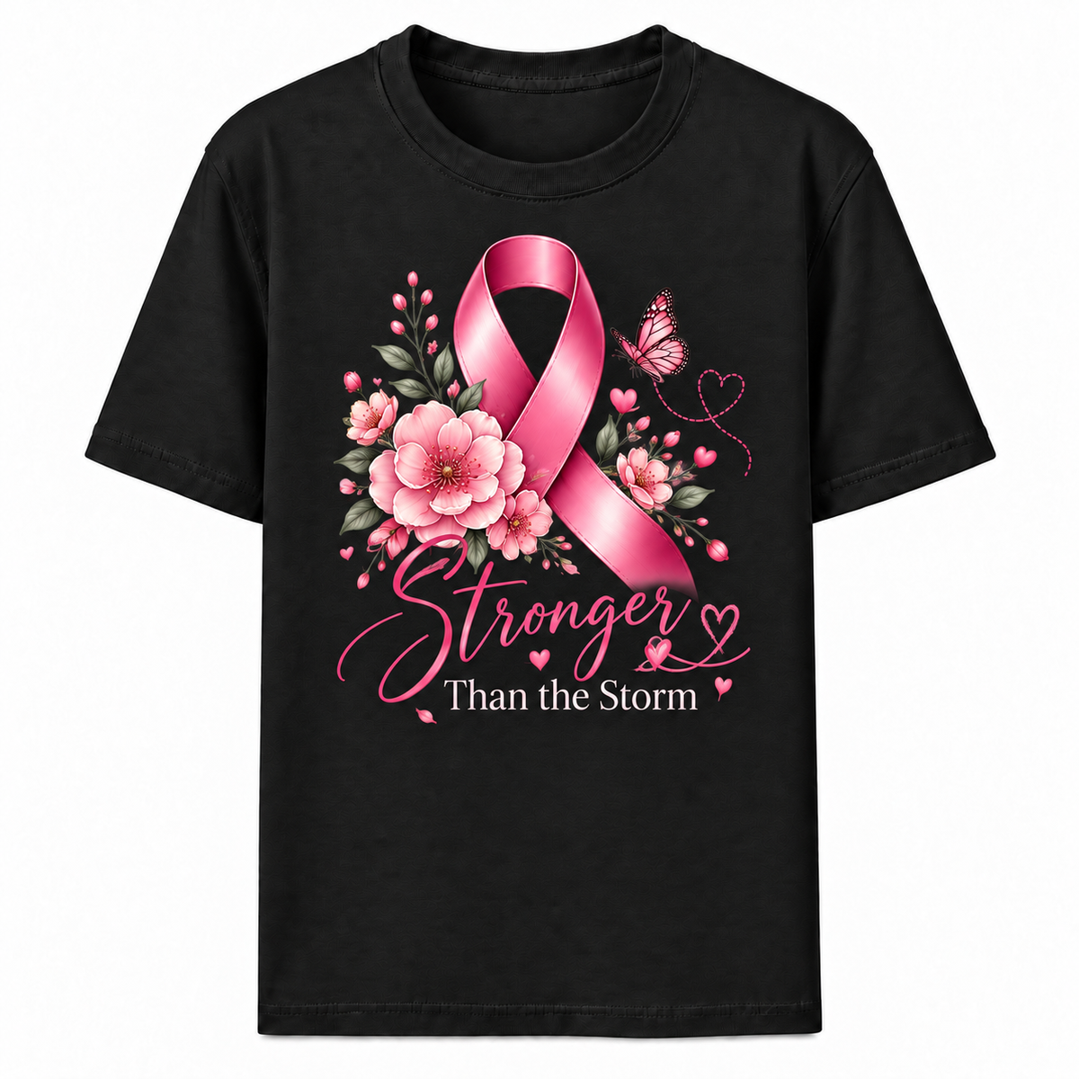 Stronger Than the Storm Pink Ribbon Tee