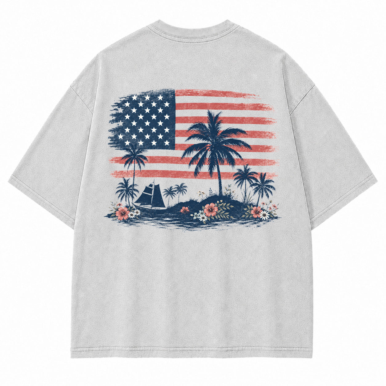 Coastal Liberty Palm Flag Graphic T-Shirt