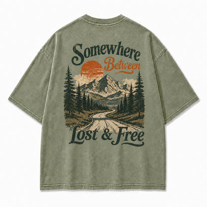 Somewhere Between Lost & Free Oversized Tee