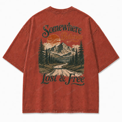 Somewhere Between Lost & Free Oversized Tee