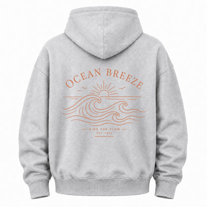 Ride The Flow Coastal Wave Graphic Hoodie