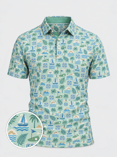 Seaside Tropical Golf Polo
