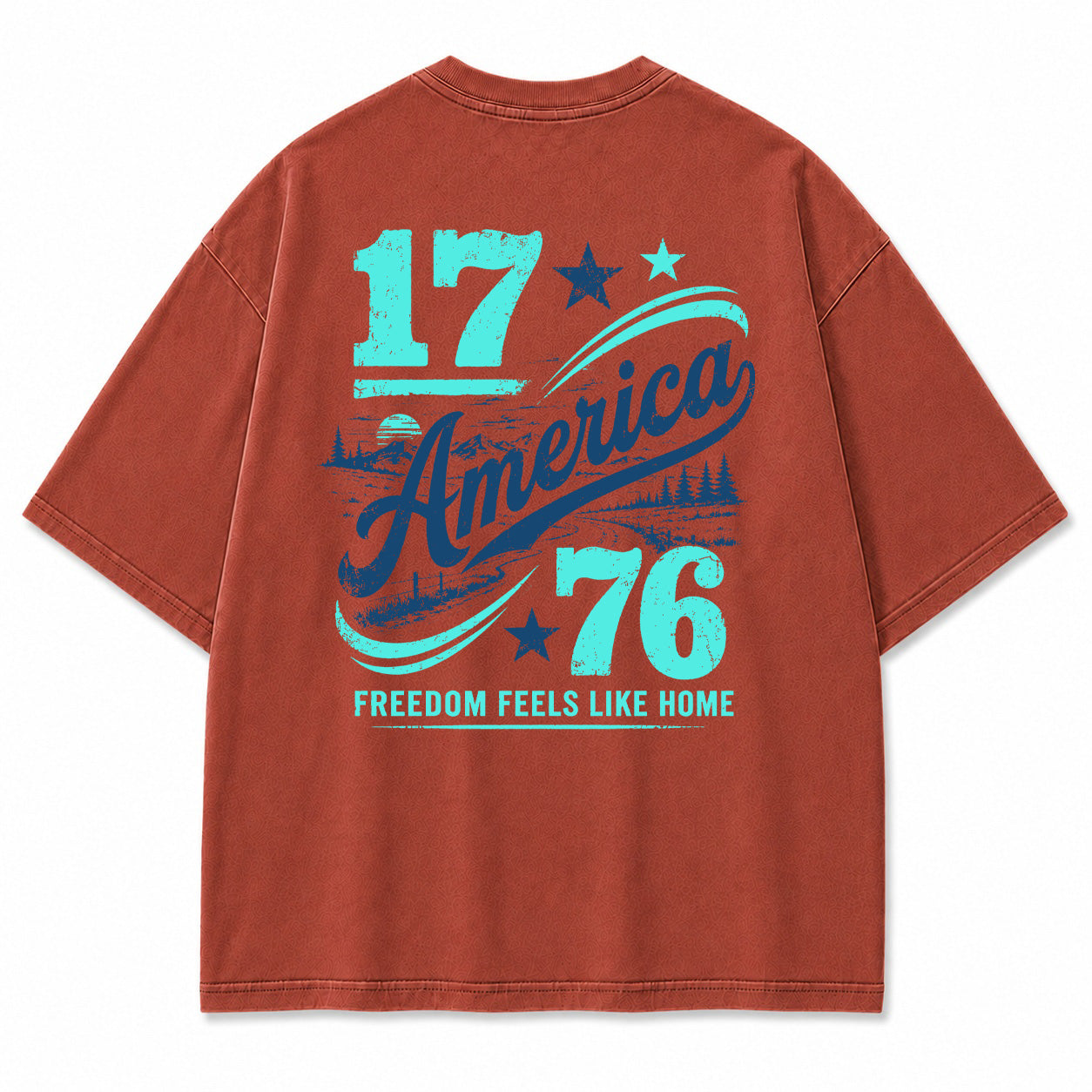 1776 Americana Mountain Landscape Graphic T-Shirt
