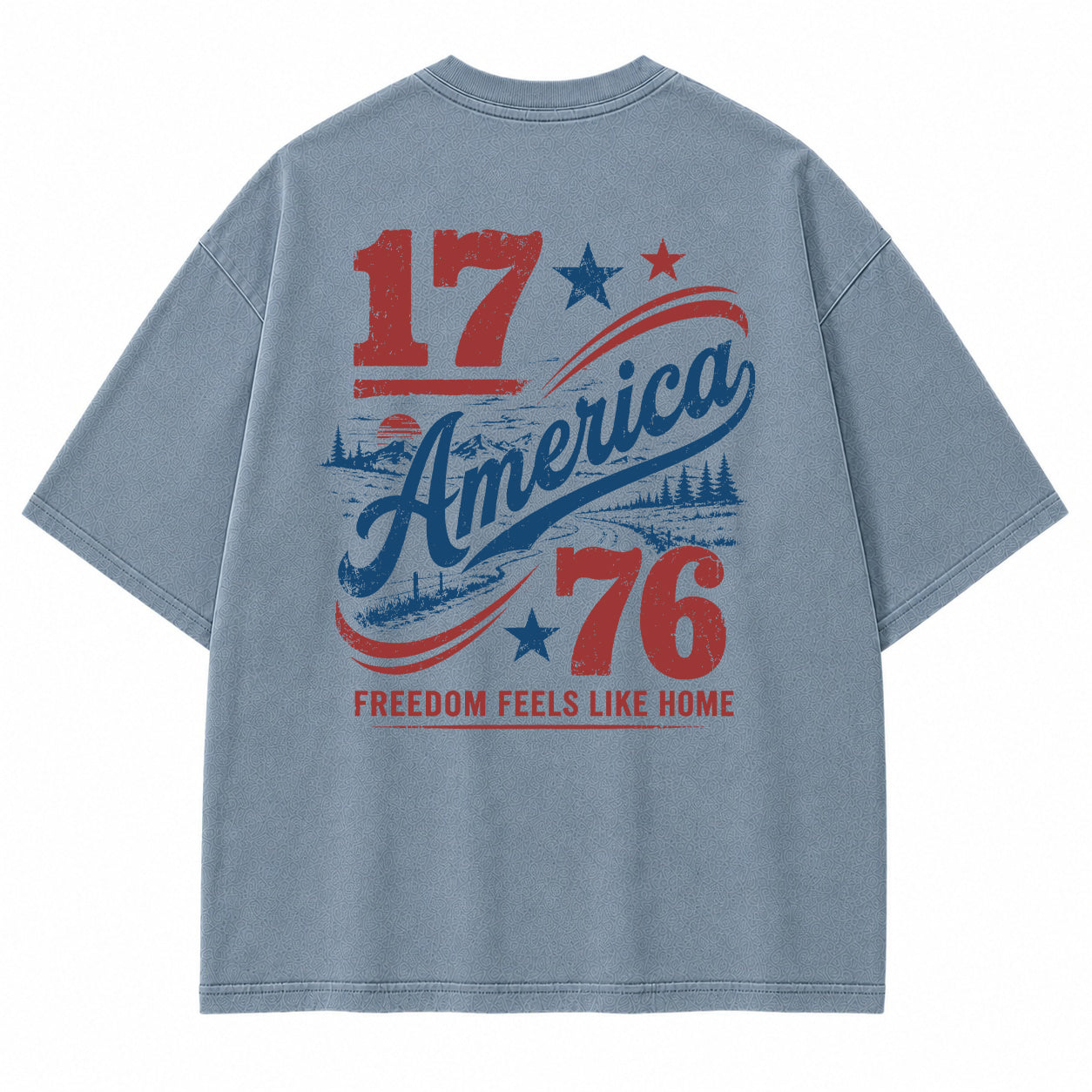 1776 Americana Mountain Landscape Graphic T-Shirt