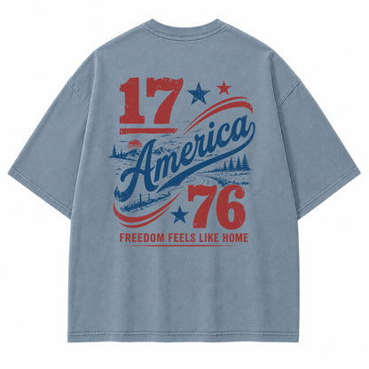 1776 Americana Mountain Landscape Graphic T-Shirt