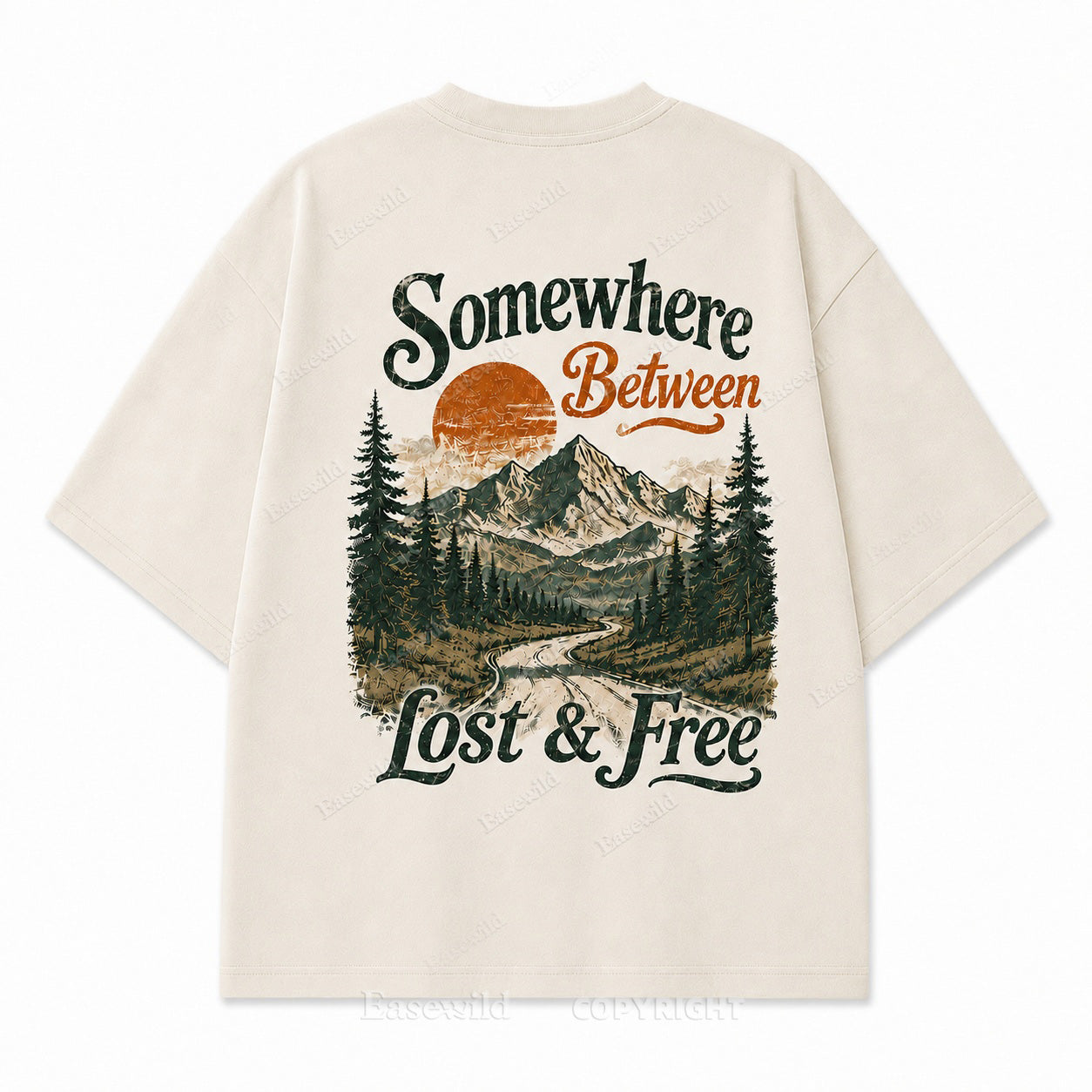 Somewhere Between Lost & Free Oversized Tee