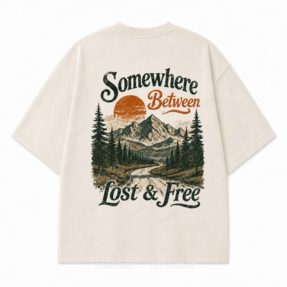 Somewhere Between Lost & Free Oversized Tee