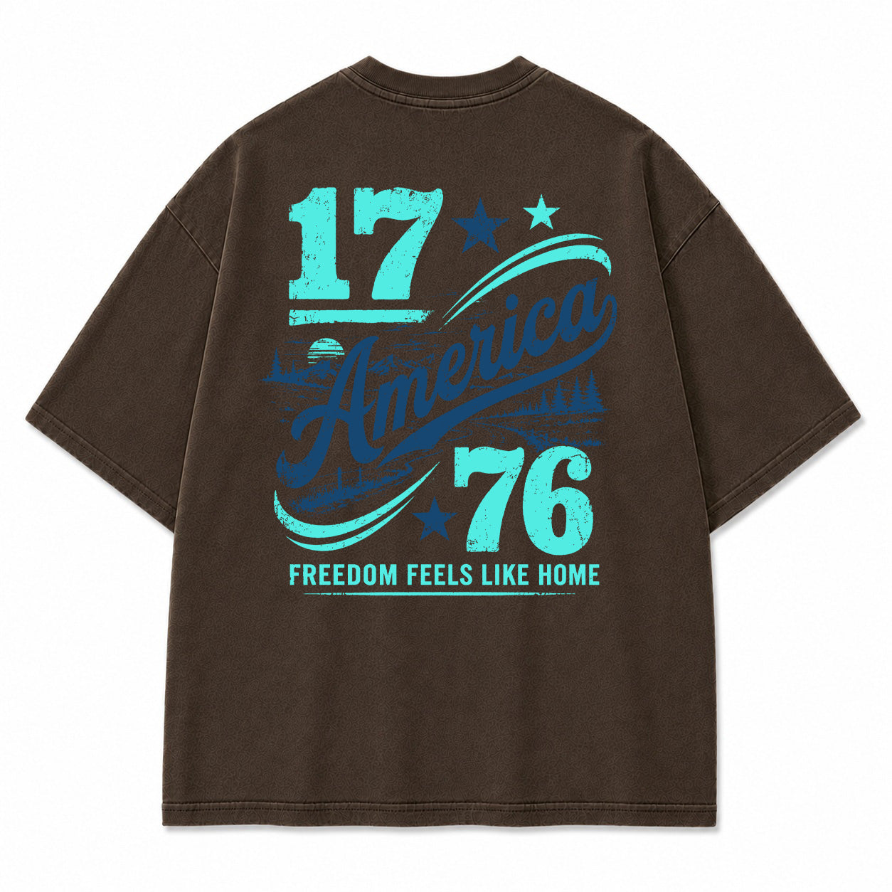 1776 Americana Mountain Landscape Graphic T-Shirt