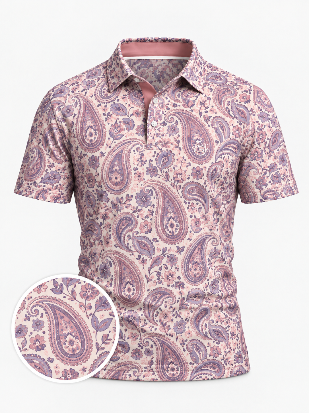 Blush Paisley Golf Polo