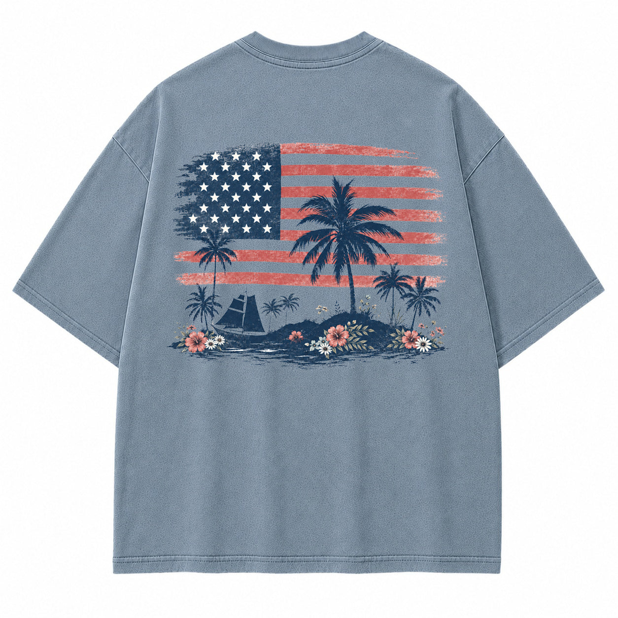 Coastal Liberty Palm Flag Graphic T-Shirt
