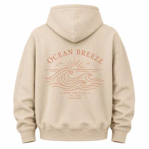 Ride The Flow Coastal Wave Graphic Hoodie