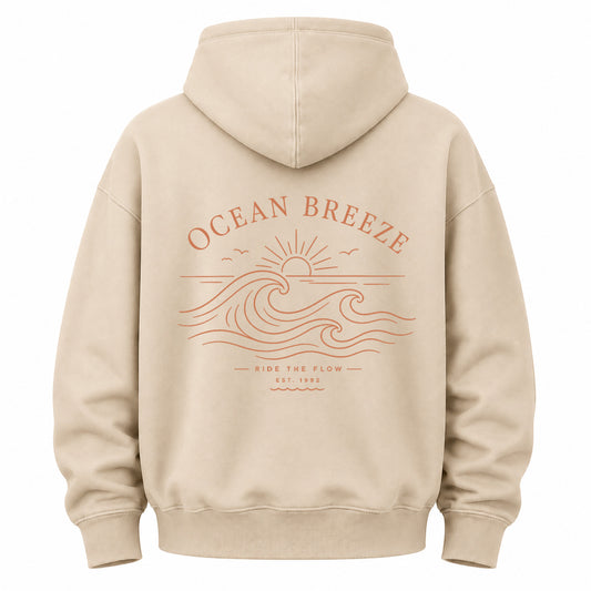 Ride The Flow Coastal Wave Graphic Hoodie