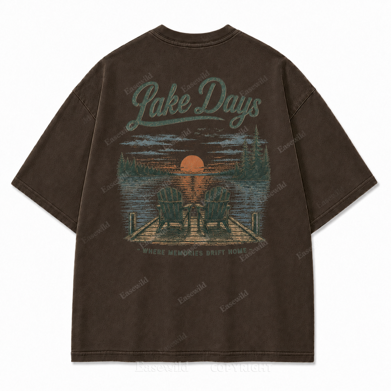 Where Lake Days Drift into Memories Outdoor Graphic Tee