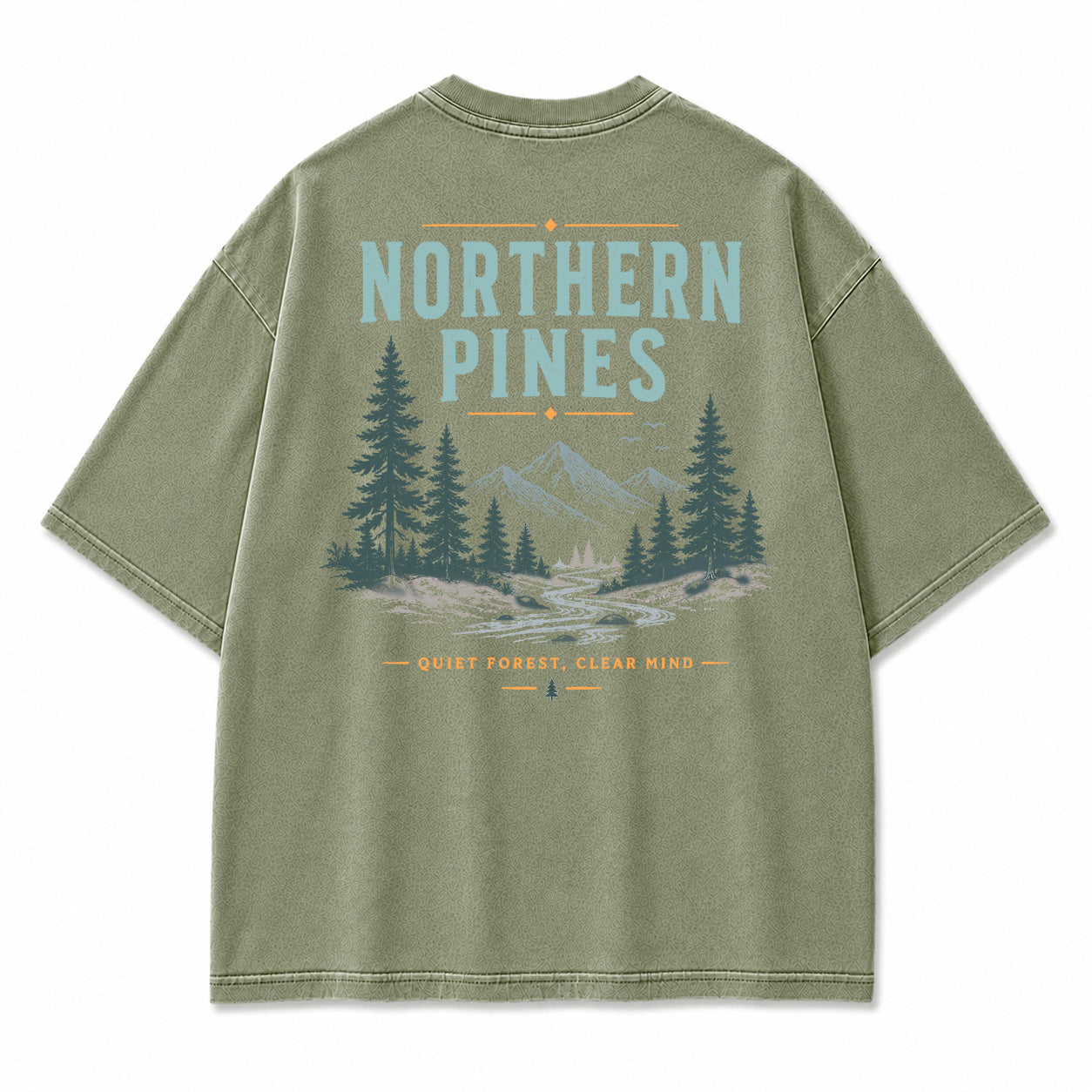 Northern Pines Forest Stream Graphic T-Shirt