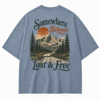 Somewhere Between Lost & Free Oversized Tee
