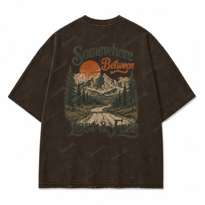 Somewhere Between Lost & Free Oversized Tee