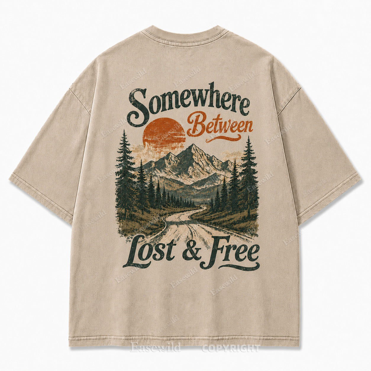 Somewhere Between Lost & Free Oversized Tee