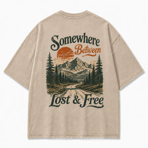 Somewhere Between Lost & Free Oversized Tee